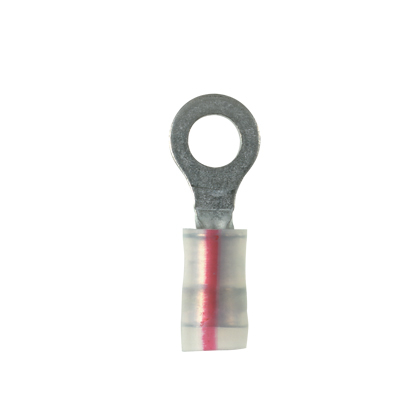 Panduit Pan-Term Ring Terminal; #22 - 18; #10 Stud; Red Stripe; KYNAR; 100 ct.
